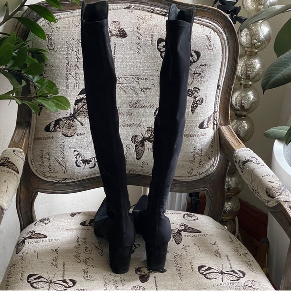 Stuart Weitzman Black Over-the-Knee Suede Boots - Picture 5 of 10